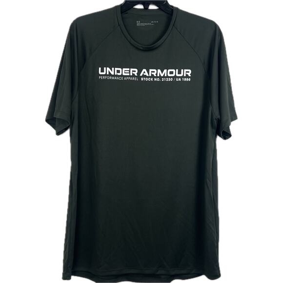 Under Armour Tshirt mens Large dark green dri-fit under armour printed on front - Picture 1 of 6